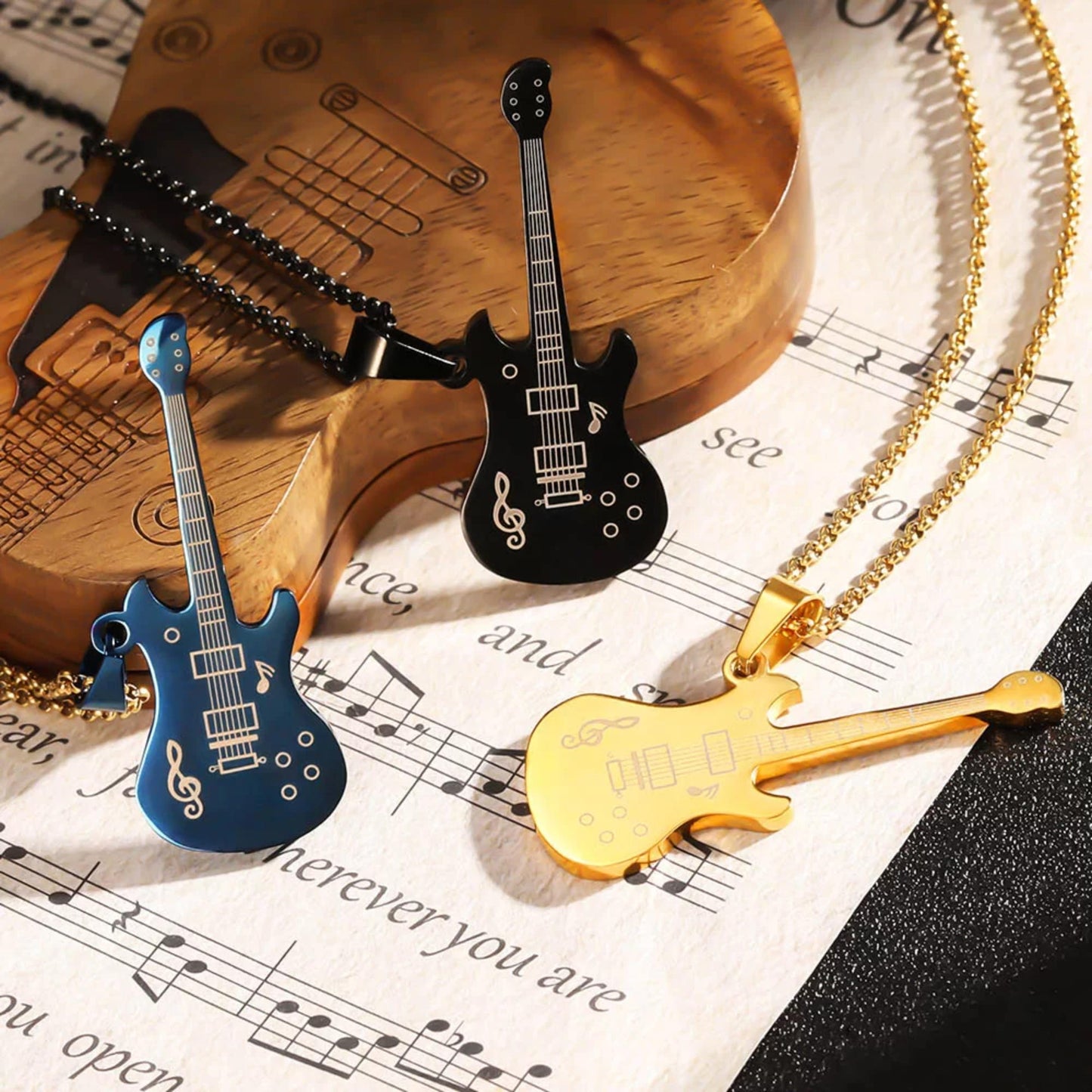 Personalized Electric Guitar Necklace
