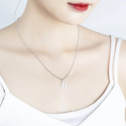 Custom Old English Initial Necklace
