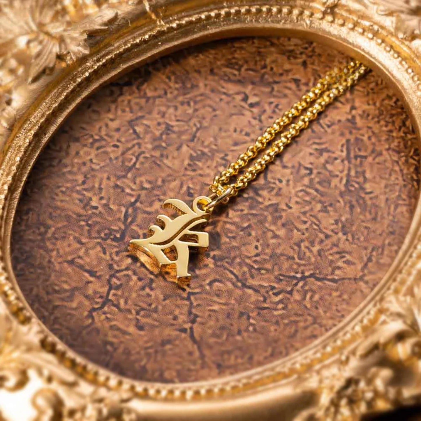 Custom Old English Initial Necklace