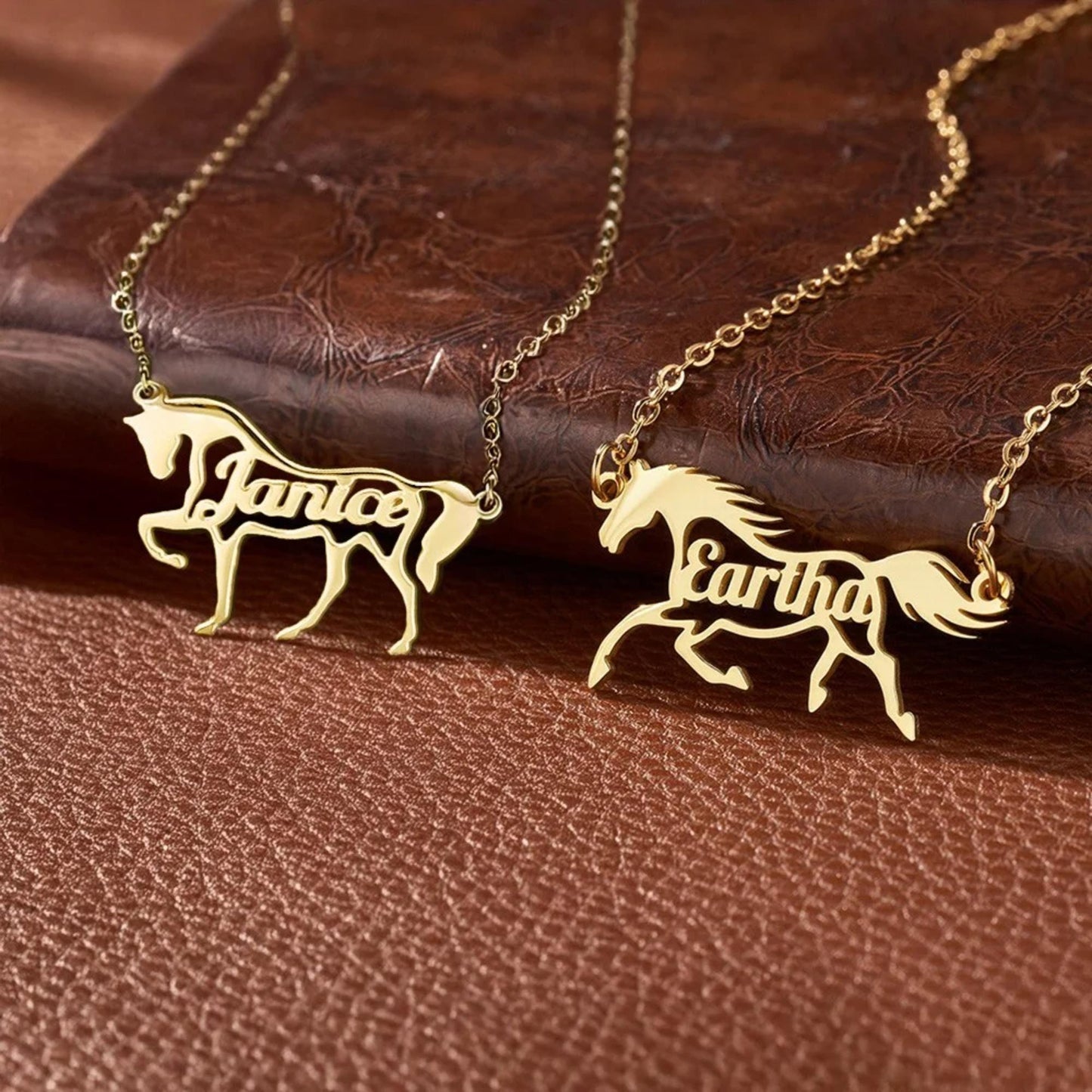 Personalized Name Running Horse Necklace