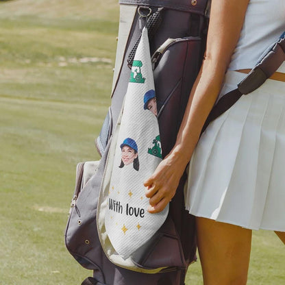 Custom Photo Golf Towel with Face