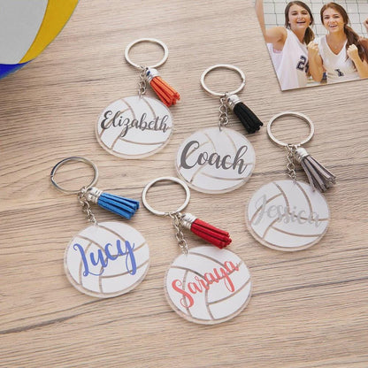Set of 2 Personalized Volleyball Bag Tags with Tassel