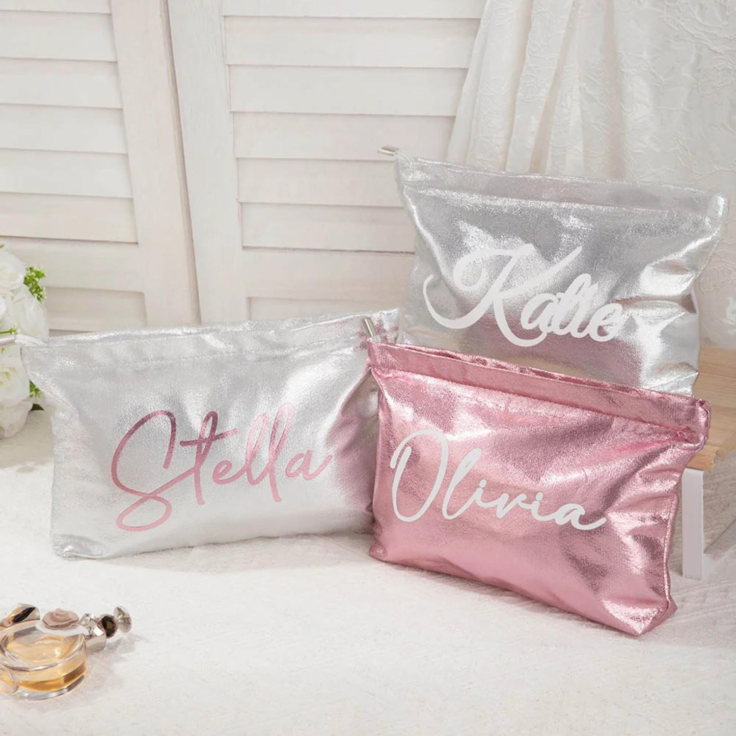 Custom Name Glitter Makeup Bag