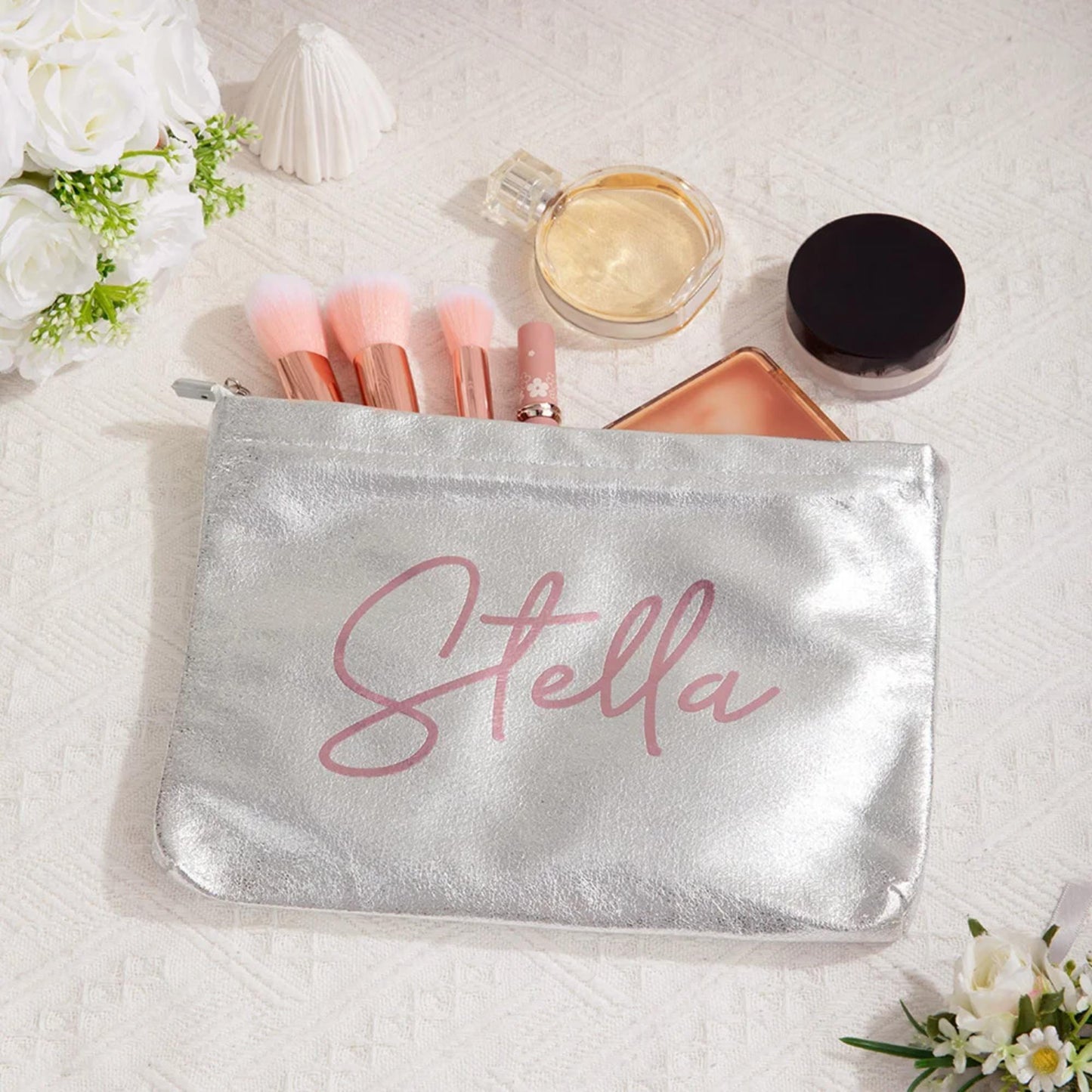 Custom Name Glitter Makeup Bag
