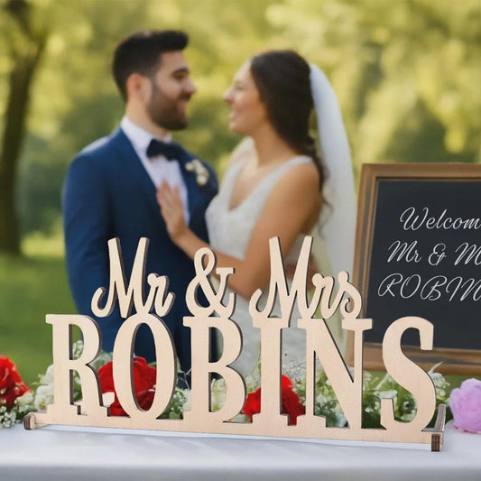 Personalized Mr & Mrs Surname Wedding Name Sign