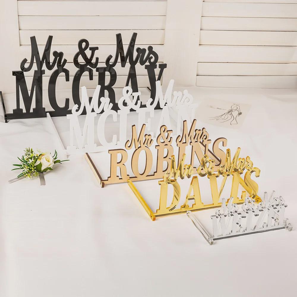 Personalized Mr & Mrs Surname Wedding Name Sign