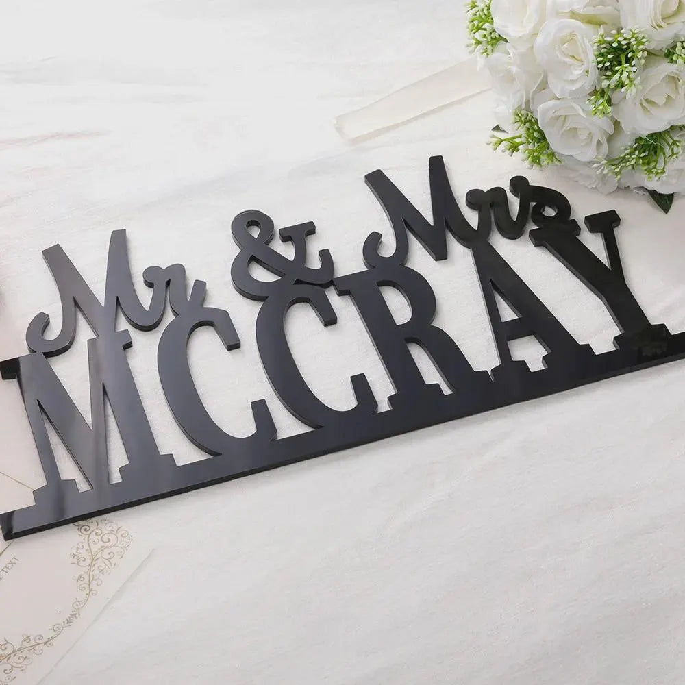 Personalized Mr & Mrs Surname Wedding Name Sign
