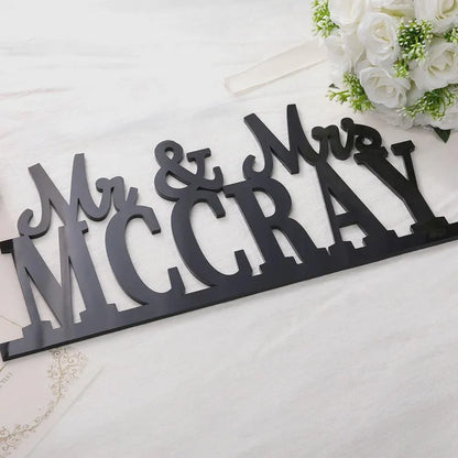 Personalized Mr & Mrs Surname Wedding Name Sign