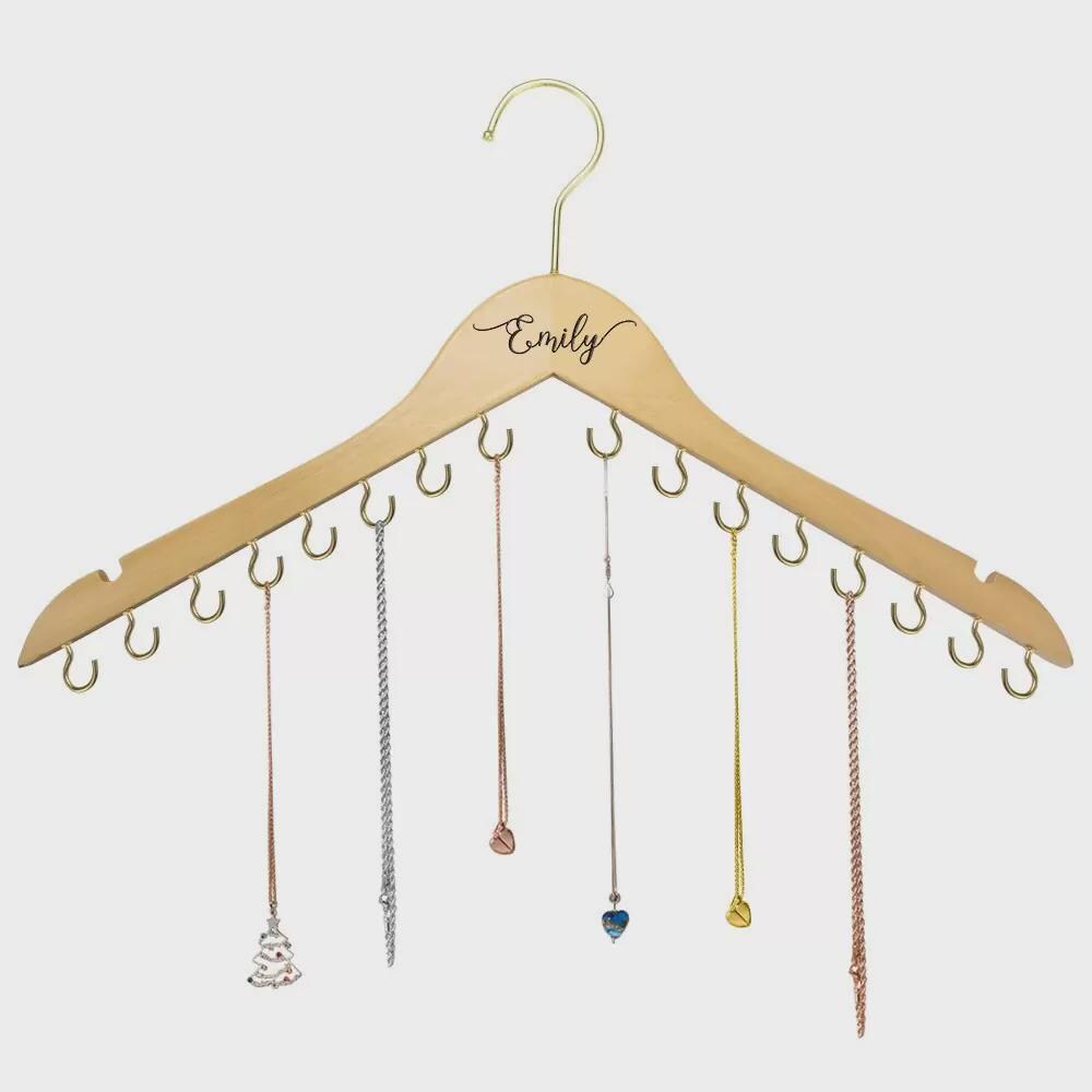 Customized Wooden Jewelry Hanger with Hooks
