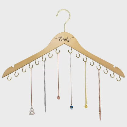 Customized Wooden Jewelry Hanger with Hooks