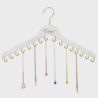 Customized Wooden Jewelry Hanger with Hooks