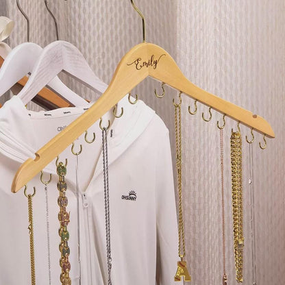 Customized Wooden Jewelry Hanger with Hooks