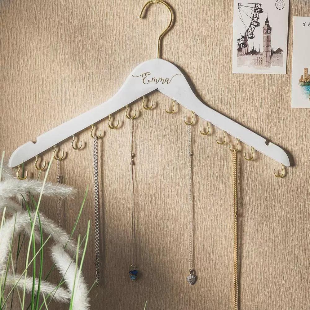 Customized Wooden Jewelry Hanger with Hooks