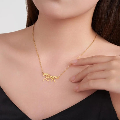 Personalized Name Running Horse Necklace