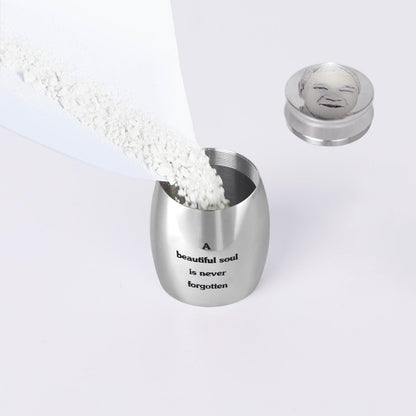 Personalized Engraved Mini Urn for Human Ashes with Photo & Message