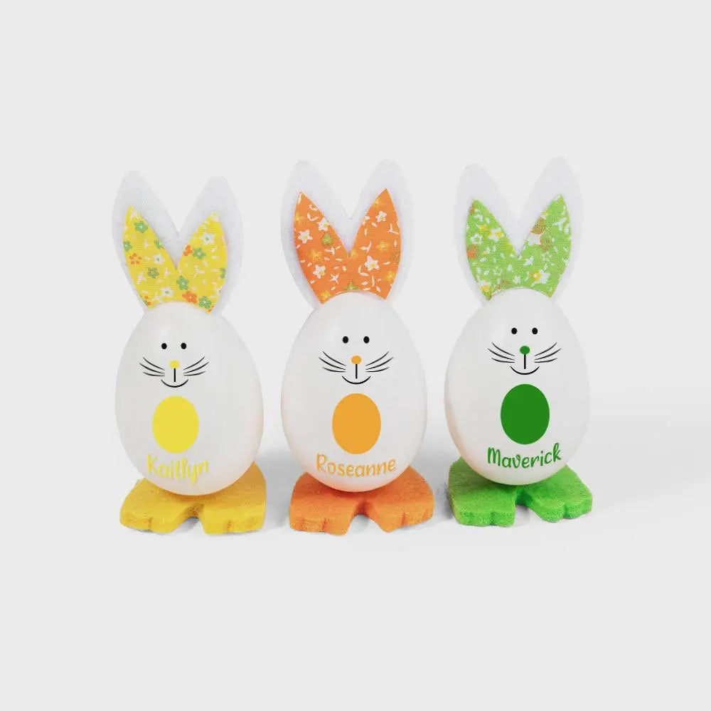 Personalized Set of 3 Easter Bunny Eggs