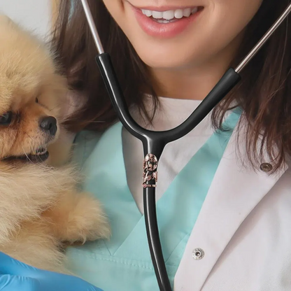 Custom Dog Portrait Stethoscope Tag with Birthstone