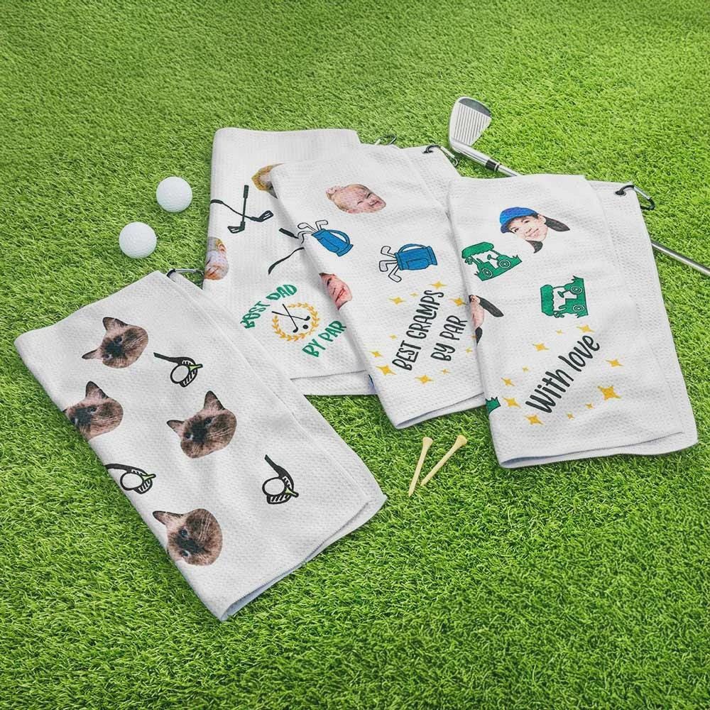 Custom Photo Golf Towel with Face