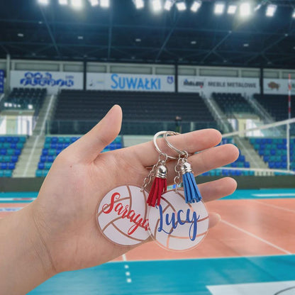 Set of 2 Personalized Volleyball Bag Tags with Tassel