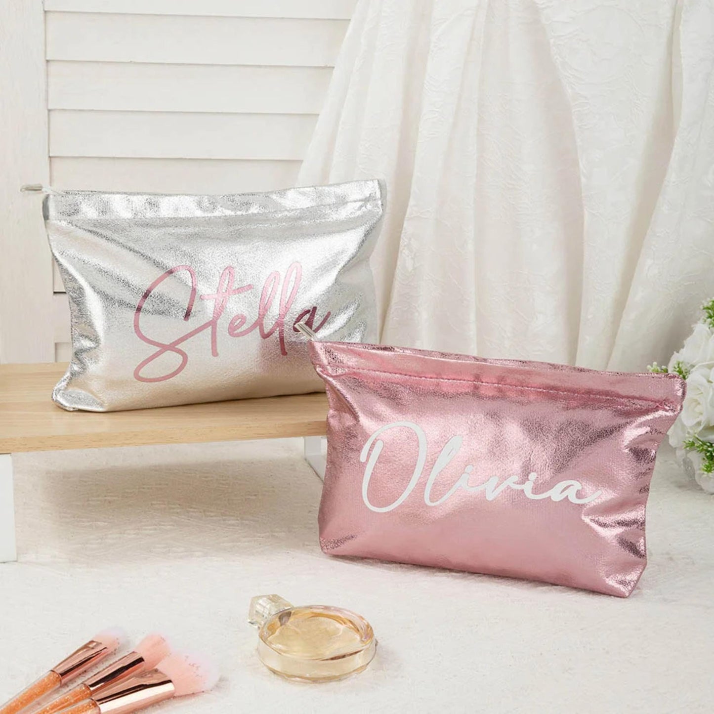 Custom Name Glitter Makeup Bag