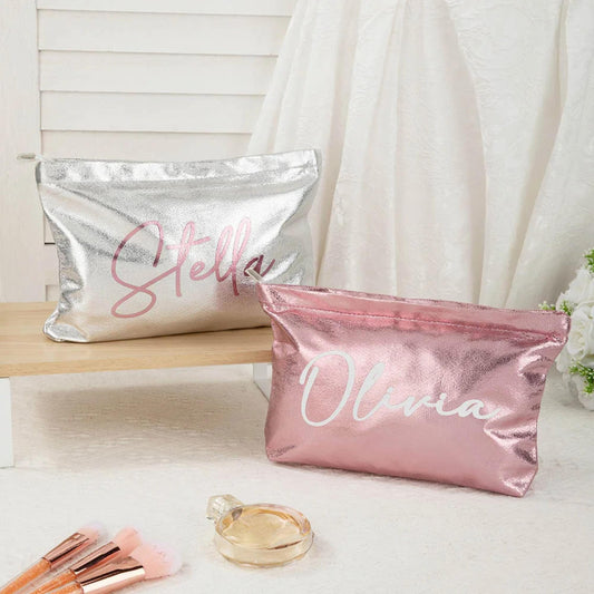 Custom Name Glitter Makeup Bag