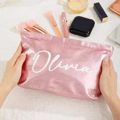 Custom Name Glitter Makeup Bag
