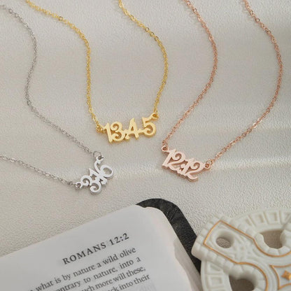 Custom Bible Verse Number Necklace
