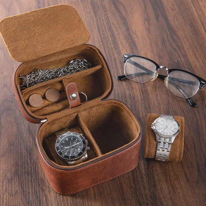 Personalized Travel Watch, Ring & Cufflinks Box