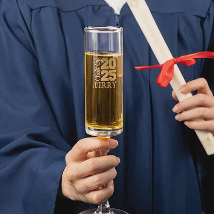 Personalized Graduation Champagne Flute with Name