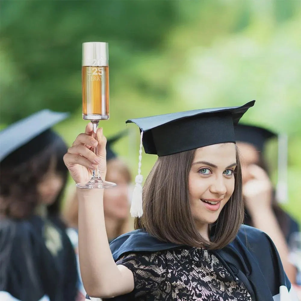 Personalized Graduation Champagne Flute with Name