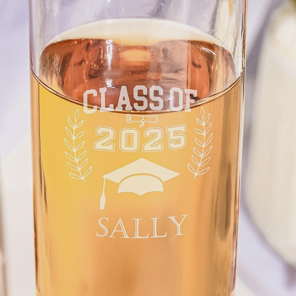 Personalized Graduation Champagne Flute with Name