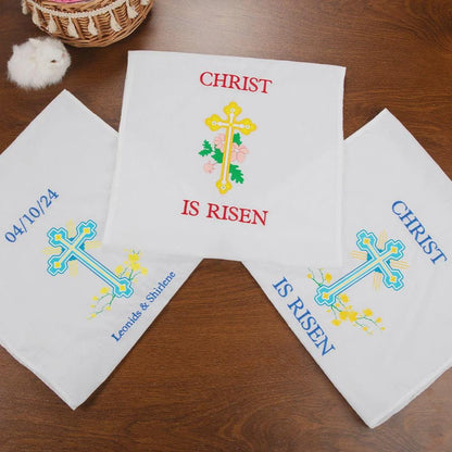 Custom Cross Stitched Easter Basket Cover