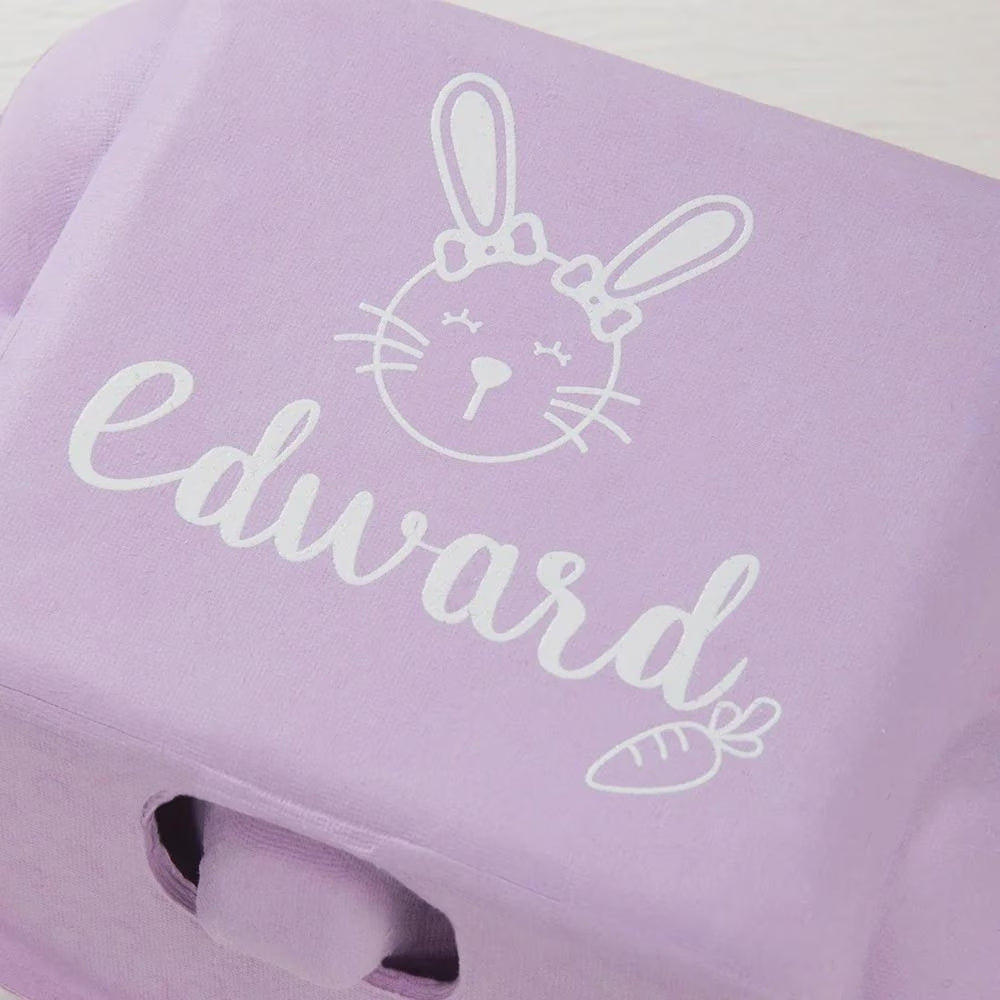 Custom Easter Bunny Egg Carton with Chalk Eggs