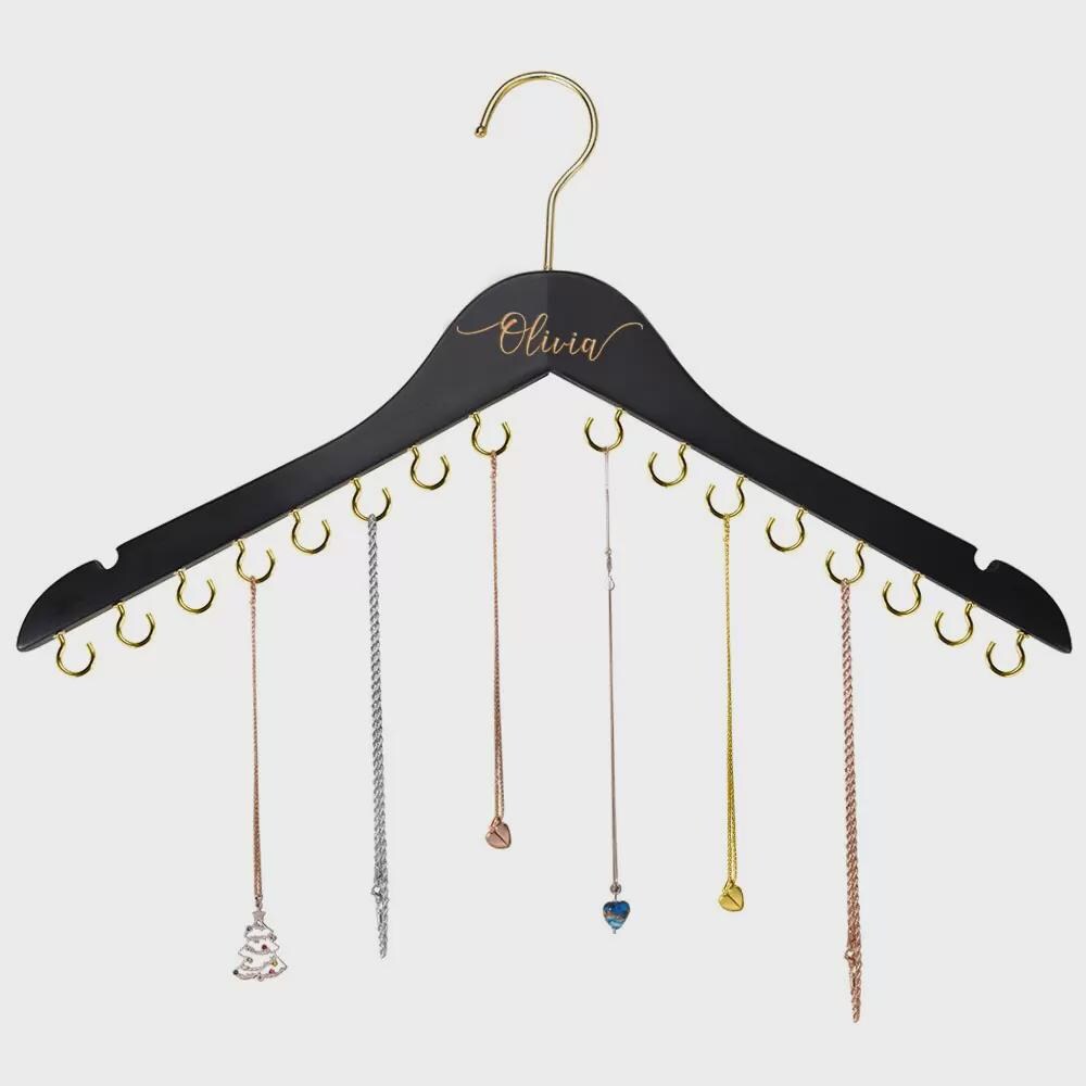 Customized Wooden Jewelry Hanger with Hooks
