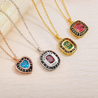 Personalized Graduation Necklace with Birthstone