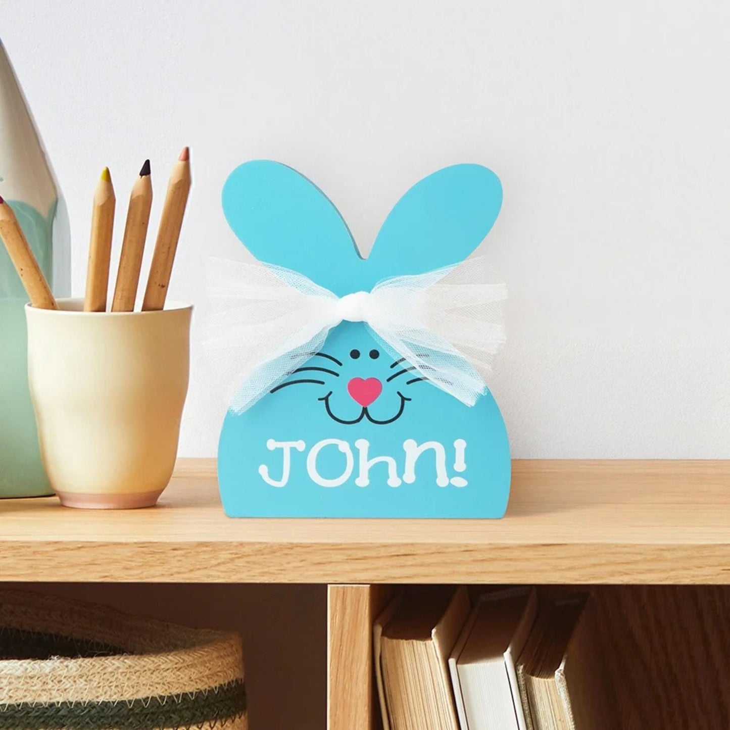 Personalized Easter Bunny Wooden Ornament