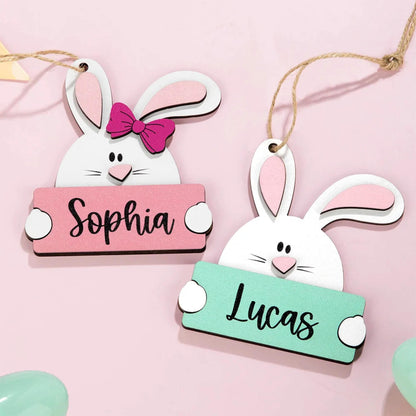 Personalized Bunny Shape Name Tag for Easter
