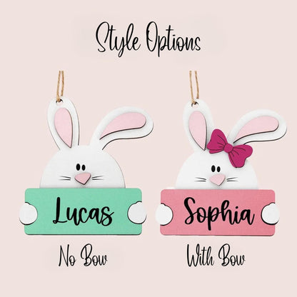 Personalized Bunny Shape Name Tag for Easter