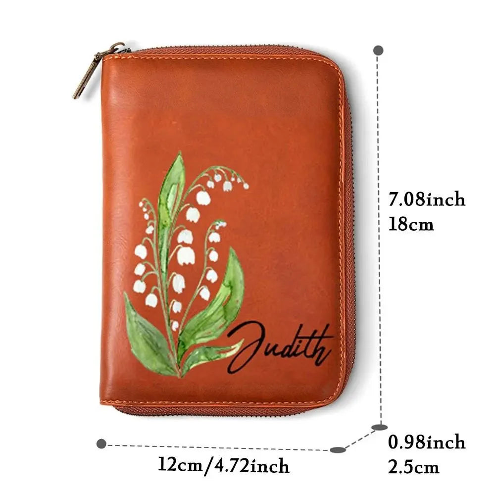 Custom Birth Flower Travel Notebook Organizer