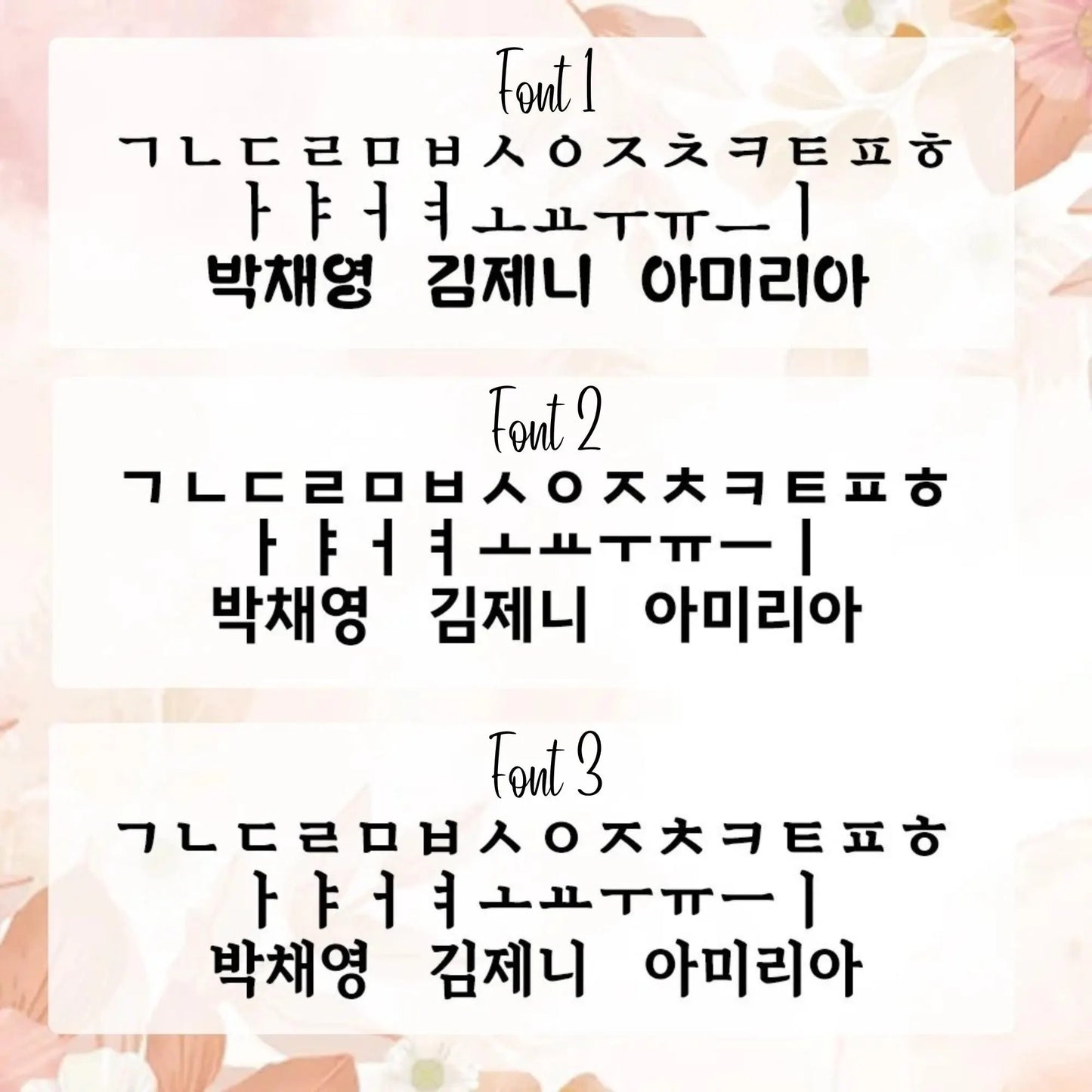 Birth Flower & Birthstone Korean Name Necklace