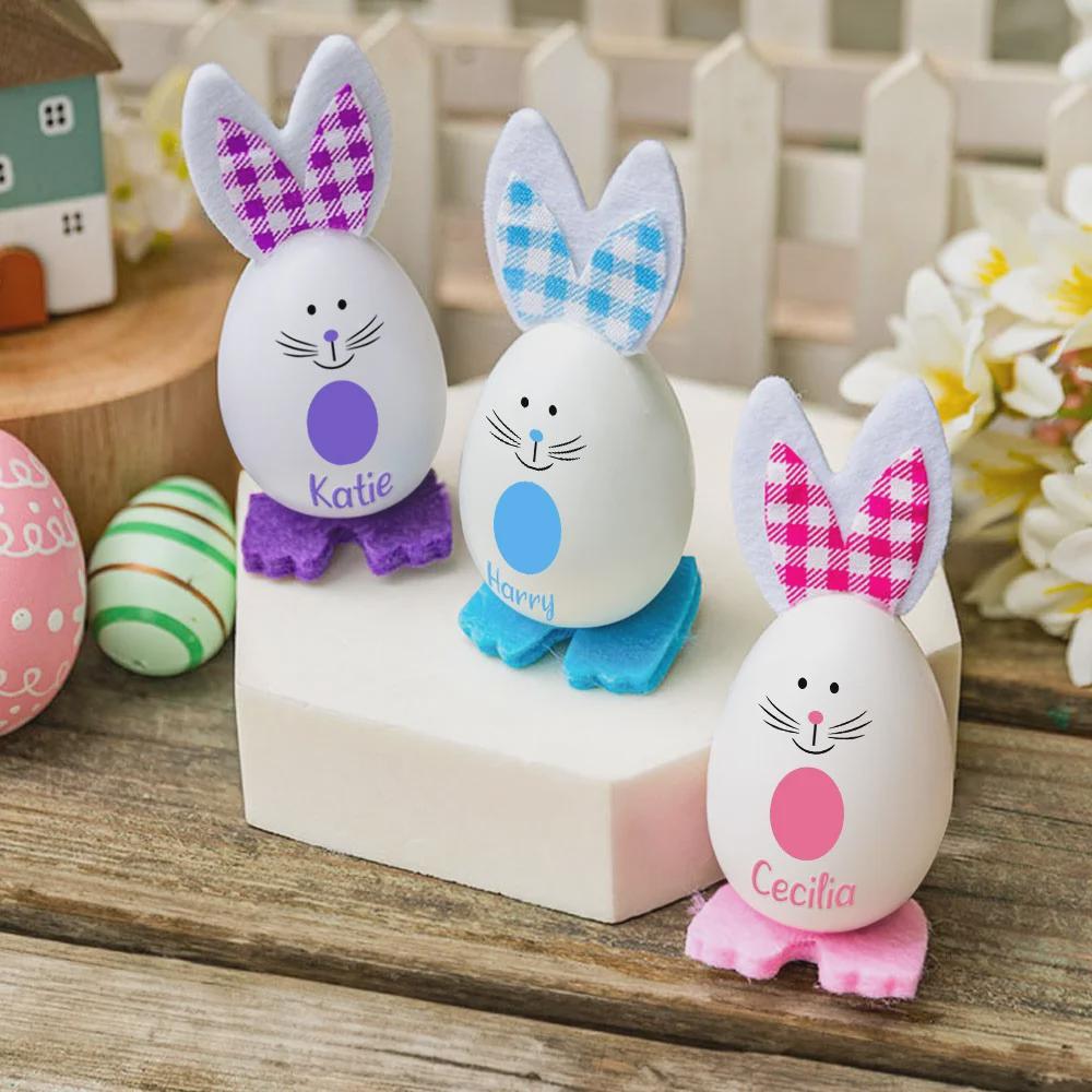 Personalized Set of 3 Easter Bunny Eggs