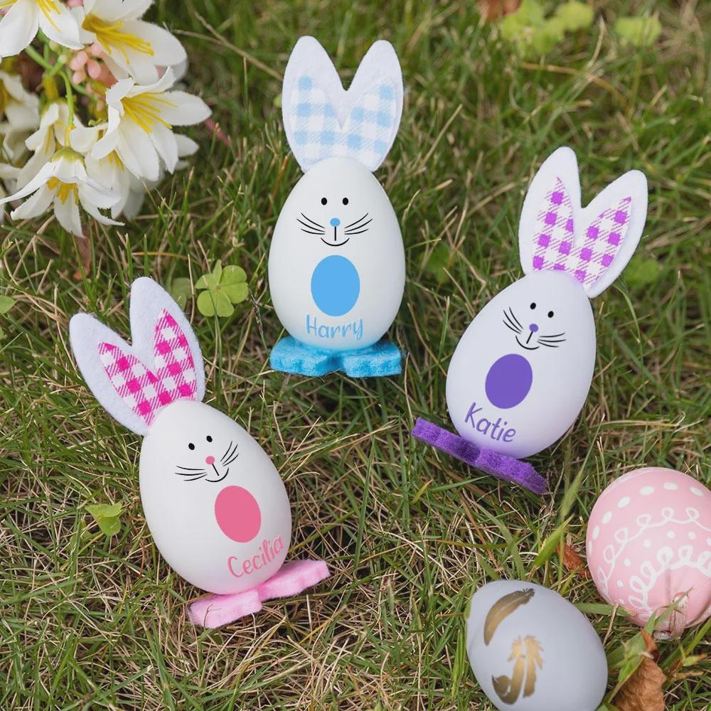 Personalized Set of 3 Easter Bunny Eggs
