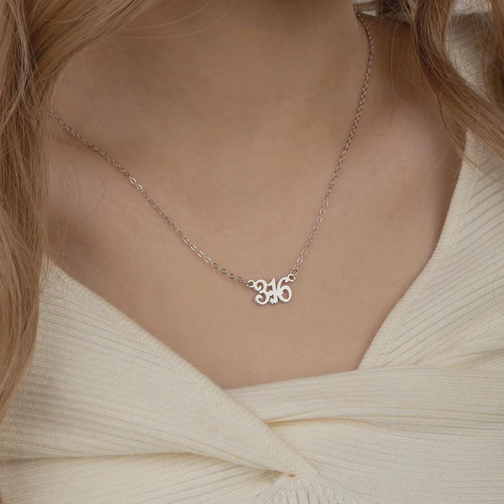 Custom Bible Verse Number Necklace