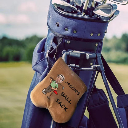 Custom Name & Face Photo Golf Ball Sack