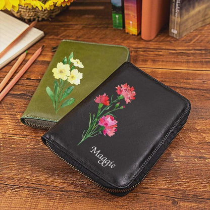 Custom Birth Flower Travel Notebook Organizer
