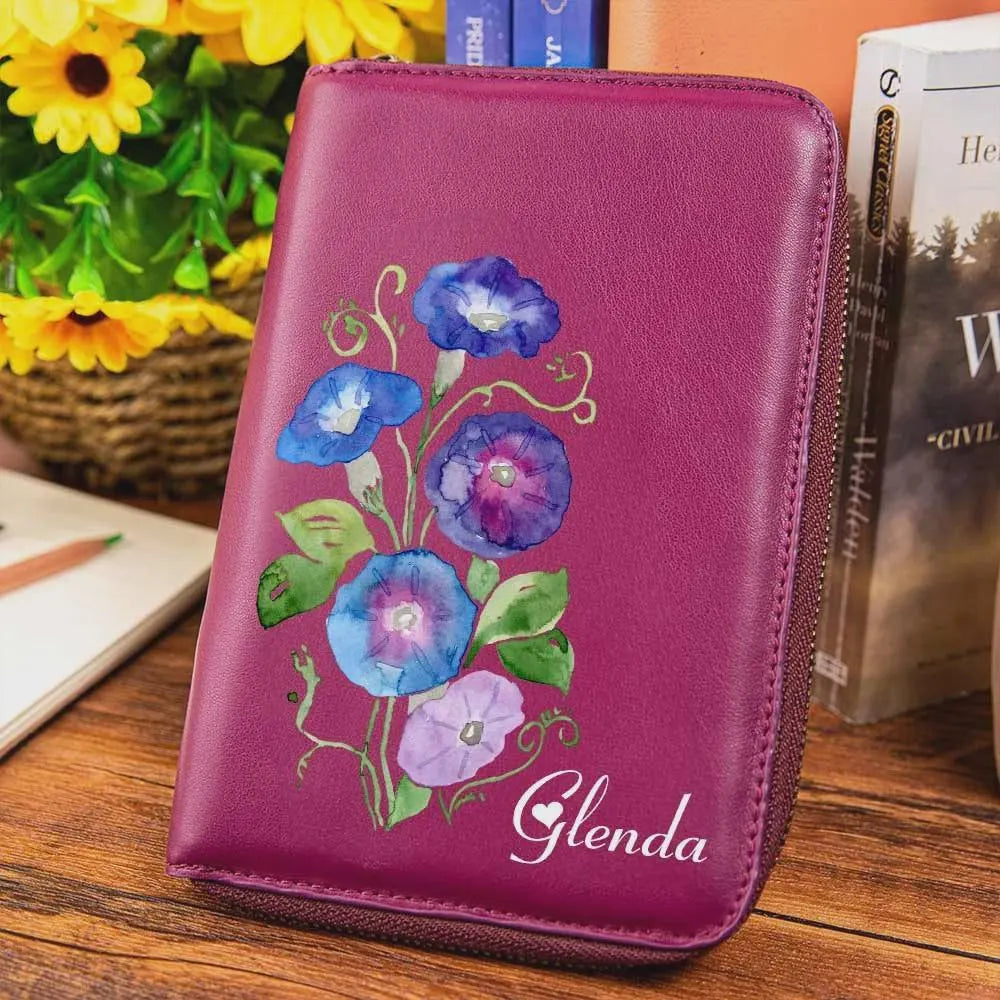 Custom Birth Flower Travel Notebook Organizer