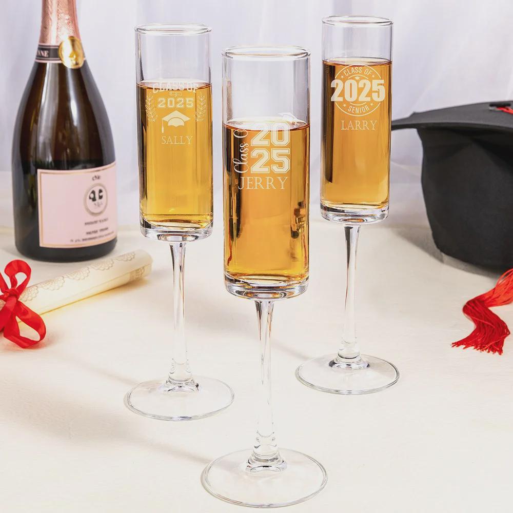 Personalized Graduation Champagne Flute with Name