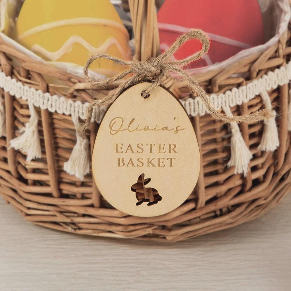 Set of 2 Custom Easter Basket Name Tags