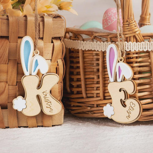 Personalized Easter Bunny Initial Basket Tag