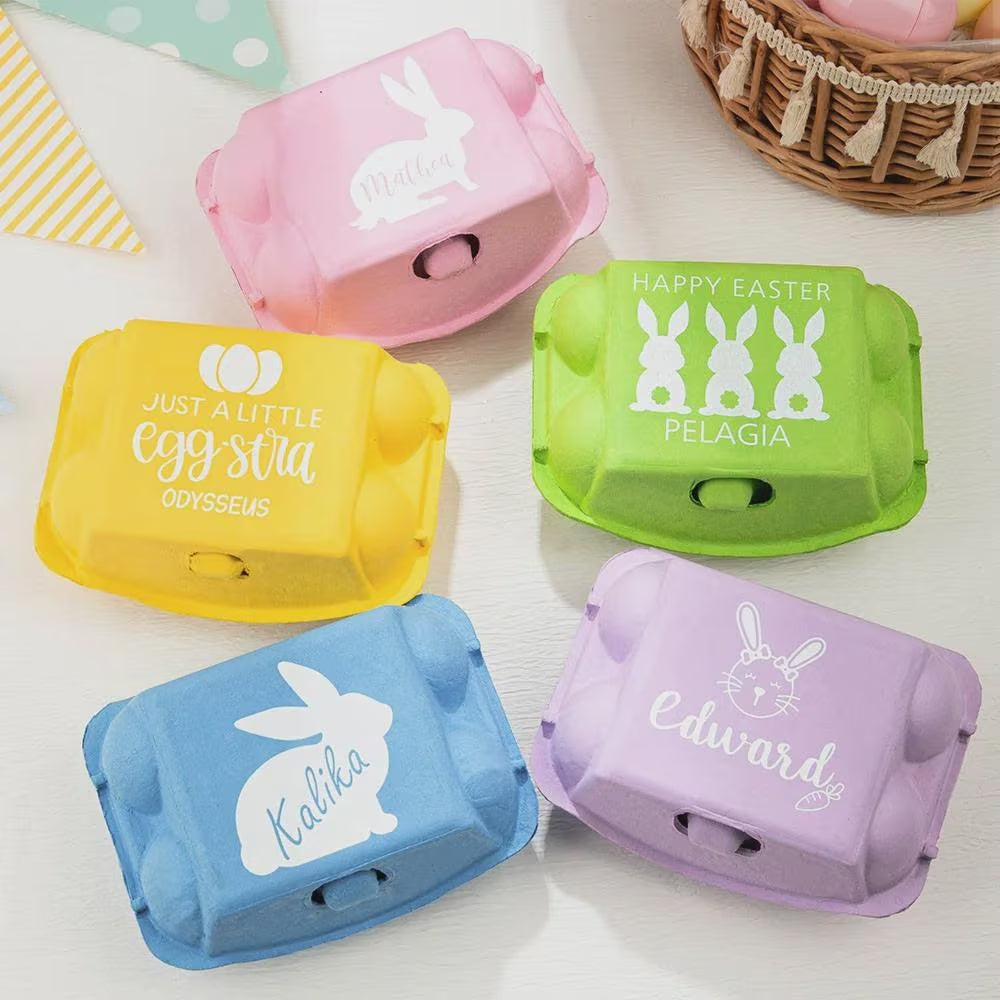 Custom Easter Bunny Egg Carton with Chalk Eggs